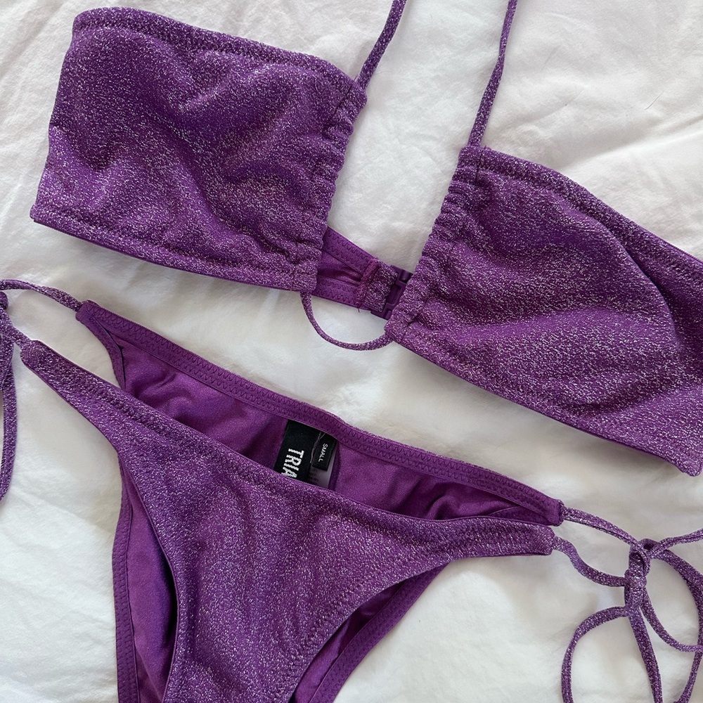 TRAINGL aster purple sparkle bikini
